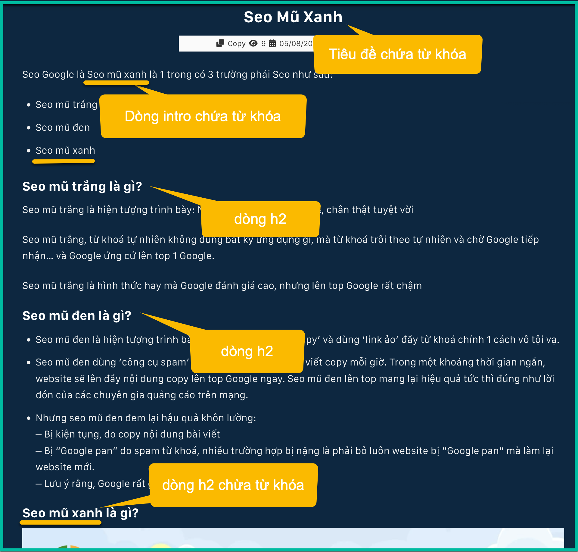 Hình minh họa cách làm bài viết Seo
